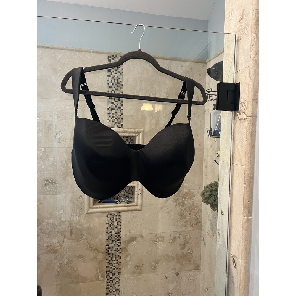 Cacique Black Lightly Lined Balconette Bra Underwire 38H Lane Bryant